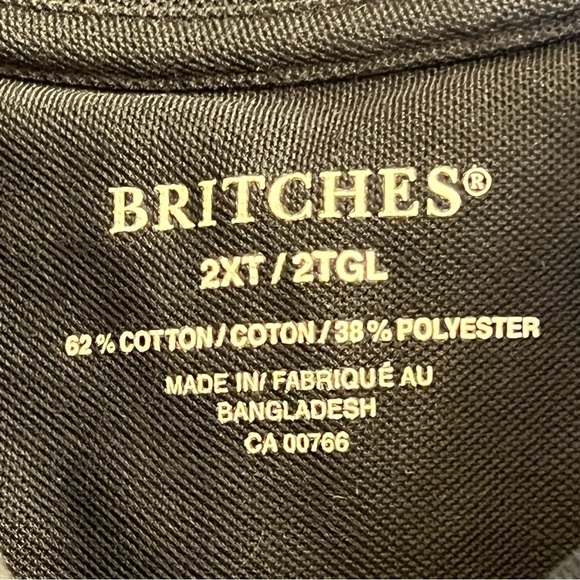 Britches Men's Shirt 2XLT Black Short Sleeves Polo Style - Picture 7 of 13
